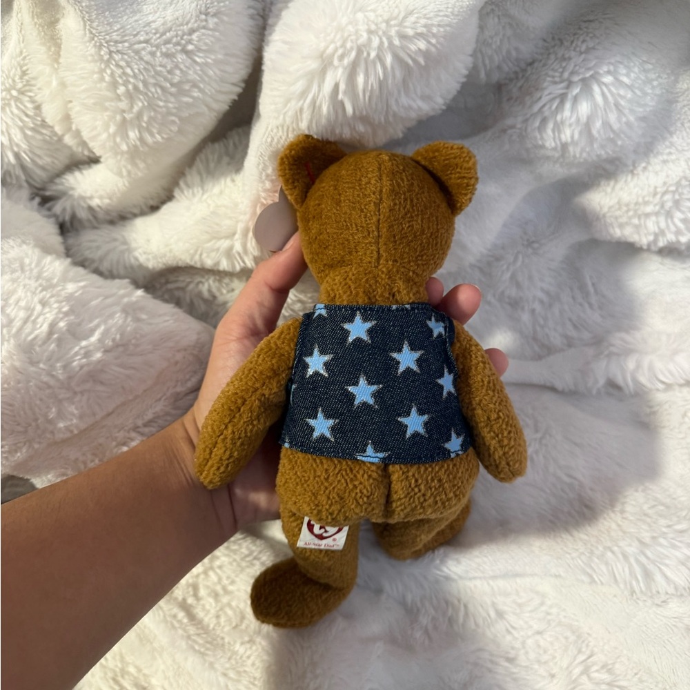 Ty Plush Bear with Blue Star Vest